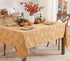 60 144 Inch, Newbridge Gold Tremont Leaf Damask Rectangle Fabric Spring Lodge Tablecloth, x Elegant Holiday Swirling