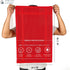 12 Pack 16x26 Inch, 100% Set, Red Waffle Weave Kitchen Towels, Cotton, Absorbent Dishcloth Quick Drying, Durable