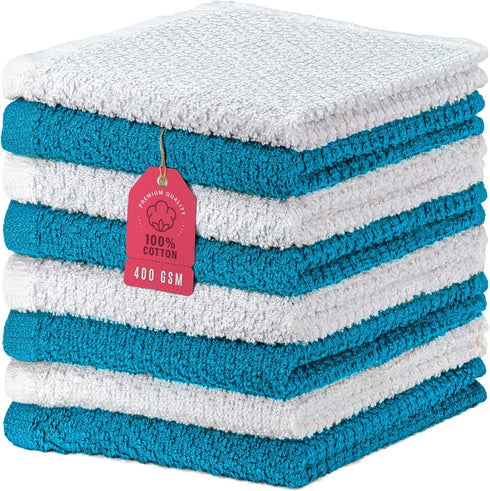 8 Pack 100% 12 12 inch 400 (8 Pack) DecorRack Cotton Face Towels, Ultra Absorbent x Wash Cloths, GSM, Premium Quality