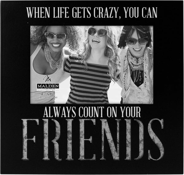 Malden International Designs Laser Cut Industrial Expressions Friends Picture Frame, 4x6, Black