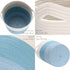 Sea Team Large Cotton Rope Woven Storage Basket with Handles, 20 x 14 inches, Round Design, White & Mottled Blue