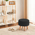Poofzy Small Ottoman with Storage, Small Foot Stool Ottoman with Wood Legs, Sherpa Foot Rest for Couch, Living Room