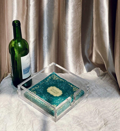 IEEK Acrylic Cocktail Paper Napkin Holder, Decorative Clear Beverage Napkin Caddy, Pack of 1