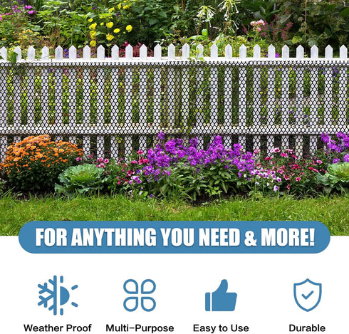 DBHXXMB-HH 15.7in 50ft Plastic Pet & Garden Fence - Black X Roll Multi-Use Decorative Chicken Wire Fencing for Poultry