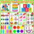 Lavwix 330 Set, 110 220 Pcs Prefilled Easter Eggs Plastic Eggs Filled with Mini Toys and Stickers for Easter Egg Hunt