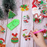 Whaline 20Pcs Christmas Diamond Drawing Magnets, DIY Xmas Rhinestone Painting Full Drill Magnetic Stickers for Home