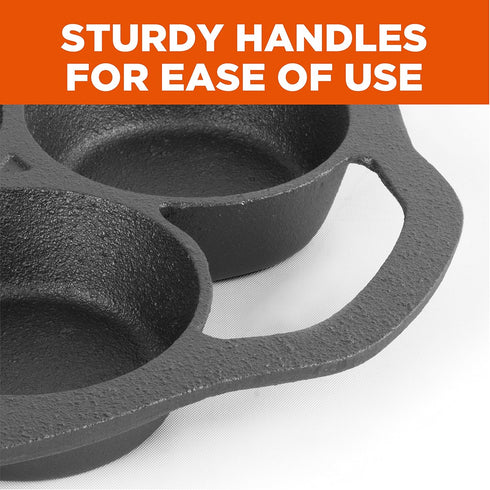 Commercial CHEF Cast Iron Biscuit Pan - Pre-seasoned Cookware for Muffins & Scones