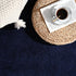 Ultra Soft Round Area Rugs 4x4 Feet Navy Blue Thickened Memory Foam for Living Room, Non-Slip Circular Rug