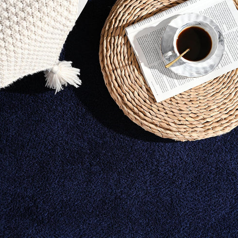 Large 4x6 Feet Ultra Soft Navy Blue Area Rugs, Thickened Memory Foam Indoor Minimalist Carpets for Living Room Bedroom