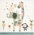 4' (CRK120A) SAFAVIEH Carousel Kids Collection Area Rug - Square, Ivory, Animal Design, Non-Shedding & Easy Care, Ideal