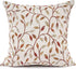 YOUR SMILE Classical Embroidery Jacquard Decorative Throw Pillow Case, Beige Leaf Pattern, 18 x 18 inch
