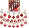 1 Inch Mini Red & White Peppermint Glass Ball Christmas Ornaments, Set of 25, Rustic Decorations for Trees
