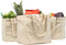 VeraMia Canvas Grocery Bag 3pc XL Set with Real Pockets, Long Shoulder