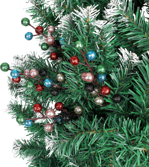 20 7.8 Inch DIYASY Artificial Berry Stems, Pcs Berry Stems Artificial Branches Xmas Tree Filler Holiday Wreath Garland