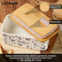 2 porcelain butter dish with lid, Natural bamboo lid, seal included for airtight butter dish, butter holder easily fits