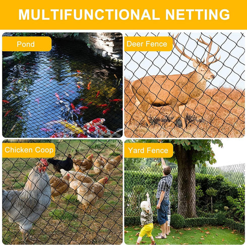 25'x25' 2.4" BSTPCOO Bird Net with Square Mesh Bird Netting for Chicken Coop Roof, Poultry Netting Heavy Duty Nylon