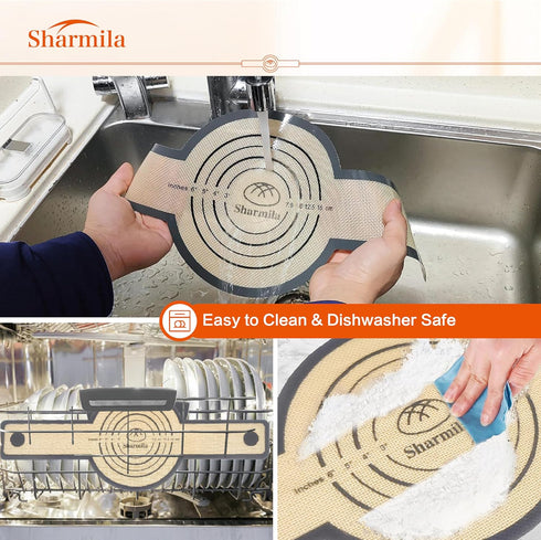 Sharmila 2Pcs Oval and Round Silicone Bread Sling for Dutch Oven, Non-Stick Baking Mat, Sourdough Supplies