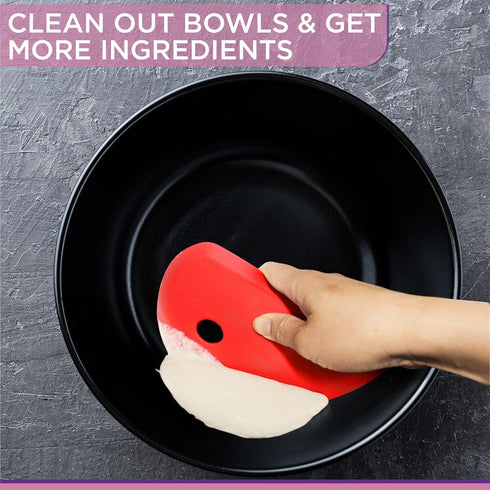 Zoie + Chloe Multipurpose Silicone Bowl Scraper - Gray, 7x3.75, for Cleaning Mixing Bowls and Baking Pan