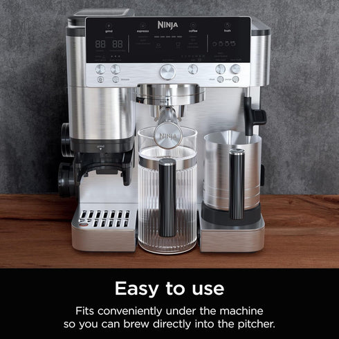 28 oz. Ninja Luxe Caf Shareable Pitcher, for Espresso and Coffee, Glass Carafe, Hot or Iced, Espresso Machine