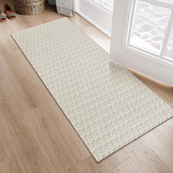 Collive Tan Boho Kitchen Runner Rug 2x4.3, Washable Non-Slip Indoor Doormat for Bathroom and Entryway