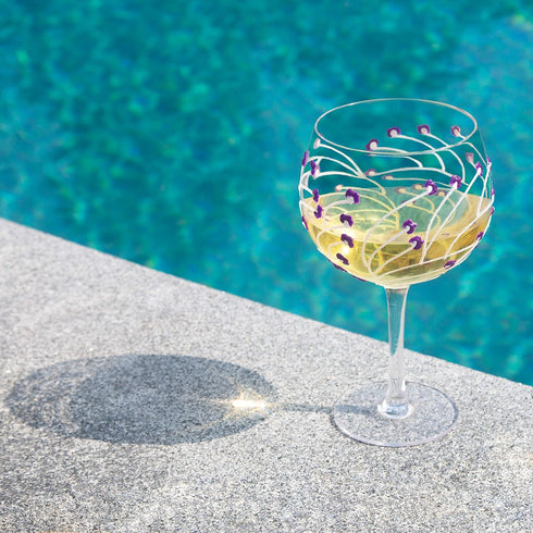 Pavilion Gift Company Pavilion-Purple Sprout-24 Oz Wine Removable Happy 60th Birthday Hand Decorated Glass