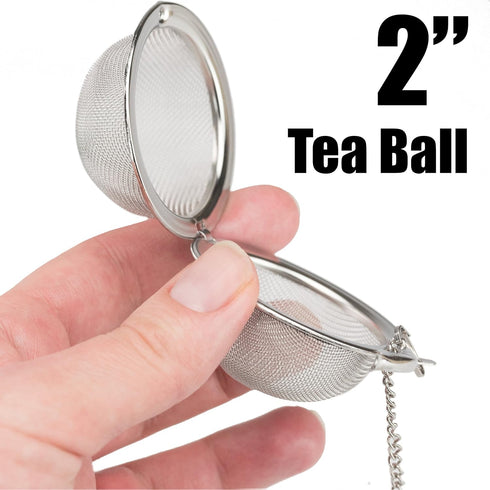 Premium Stainless Steel Tea Ball Infuser 2 Pack by Avant Grub, Ideal for Loose Leaf Teas