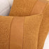 Pack 2 18 18 Inch of Orange Brown Boucle Decorative Pillow Cover with Faux Leather Modern Accent Pillow Case x Textured