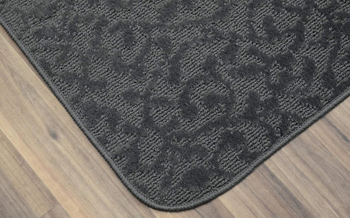 Garland Rug Ivy 18 in X 30 in Cinder Gray Area Rug - Soft, Durable Geometric Solid Color Rug for High-Traffic Areas
