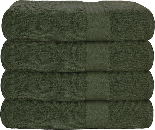 GLAMBURG Premium Cotton 4 Pack Bath Towel Set - 100% Pure Cotton