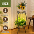 Dunkive 2 27" Plant Stand indoor Outdoor Tier with Grow Light, Tall Metal Potted Holder Rack Flower Stand Rustproof