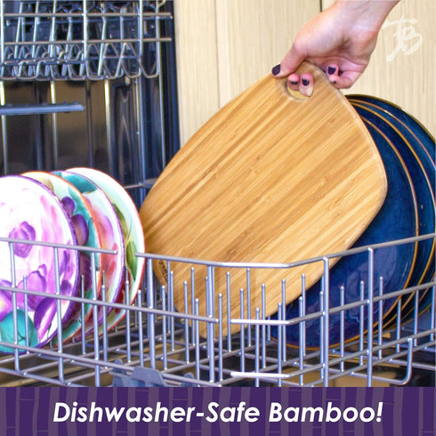 Totally Bamboo Jet Series Dishwasher Safe Bamboo Cutting Board, Medium, 13-1/2" x 9"
