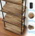 5 GETALL Tier Bookshelf with Wheels, Tall Bookcase for Small Spaces, Solid Wood Narrow Shelf, Corner Book Shelf Storage