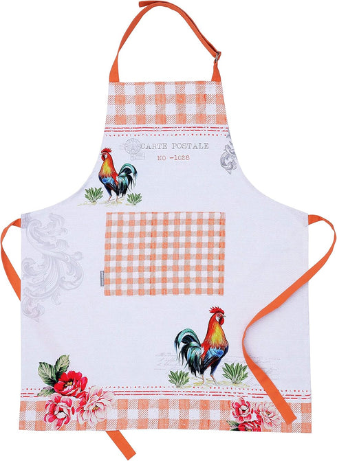 AMOUR INFINI Women s Cotton Aprons with Pocket, Adjustable Strap and Waist Ties, Washable for Baking, Cooking,