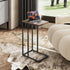 WLIVE C Shaped End Table, Small Side Tables for Sofa and Bed, Couch Table That Slides Under for Living Room, Bedroom