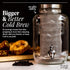 Willow & Everett Cold Brew Coffee Maker, 1 Gallon, Glass Pitcher with Stainless Steel Spout