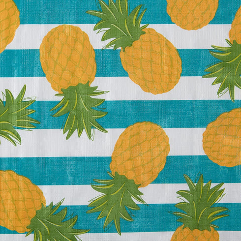 DII Flannel Backed Outdoor Vinyl Collection, Machine Washable Tablecloth, 60 x 120, Pineapple
