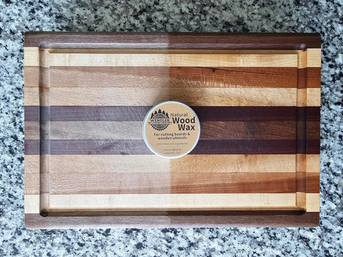 Natural Wood Wax for Cutting Boards, Wooden Utensils, Butcher Blocks, Wooden Surfaces - Made with Natural Beeswax and Mineral Oil, Handcrafted in USA, Food Safe, Conditioner, Wood Butter (2 oz)