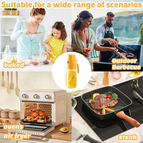 2-in-1 500ml Oil Dispenser & Sprayer for Kitchen, Cooking, Salad, Deep Frying, Vinegar, Barbecue - Olive Oil Spray