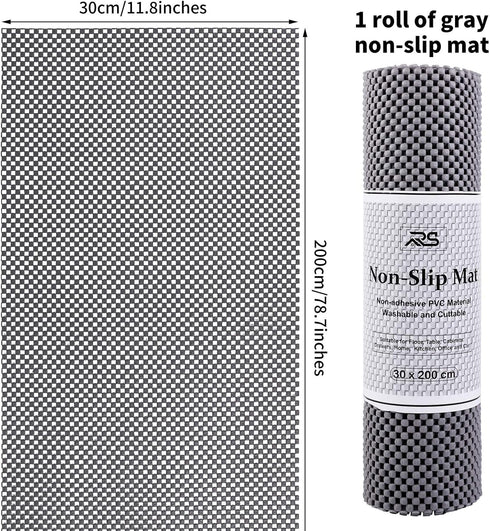 Ruisita Non-slip Mat Area Rug Pad Anti Slip Gripper Roll Rubber Matting Waterproof Floor Mat PVC Shelf Drawer Liner for Home, Office, Cars, Caravans (Gray, 30 x 200 cm) by Ruisita