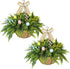 NSOPB Set of 2 Easter Artificial Hanging Plant Flower Baskets, Fake Planter Hanging
