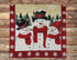 Table Runner with Trio of Snowmen, Sparkling Snowflakes, Trees and Glitter Tapestry 36 inches for Winter and Christmas