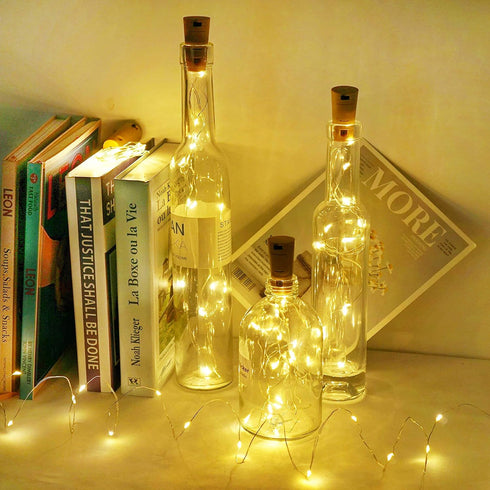 30 Pack 20 (30, Wine Bottle Lights with Cork, Battery Operated LED Cork Shape Silver Wire Fairy Mini String Lights(No
