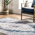 nuLOOM 2' x 3' Dania Machine Washable Medallion Accent Rug, Navy, Rectangular, 0.1" Thick