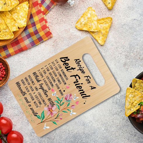 Friends Bamboo Cutting Board, Kitchen Gifts for Women, Best Friend Birthday Christmas Presents, Cooking Decor Favors