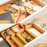 SMIRLY 8-Piece Bamboo Kitchen Drawer Organizer Set - Multi-use Storage Box for Bathroom, Nightstand, Jewelry, Cutlery