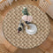 COKCOKR Polyester Fabric Round Table Cover,Jute Woven Texture Tablecloth Natural Beige Braided Tablecloths,