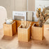 PTSTING Wood Silverware Caddy, Utensil Holder, Paper Plate Dispenser, Cutlery Organizer Box
