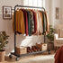 39.76" 16" 64.56" Sywhitta Clothing Rack on Wheels with Mesh Storage Shelf & Sturdy Metal Frame, Rolling Garment Rack