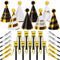 JOYEONDEF 30 Pcs Gold Birthday Party Hats Cone Hats Includes 8 Birthday