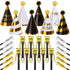 JOYEONDEF 30 Pcs Gold Birthday Party Hats Cone Hats Includes 8 Birthday